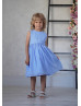 Pleated Chiffon Tea Length Flower Girl Dress